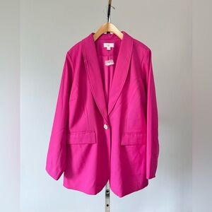 Belle by Kim Gravel Rhinestone Dreams Blazer SIZE:1X COLOR: Raspberry
